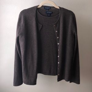 Ann Taylor cashmere  light brown sweater set